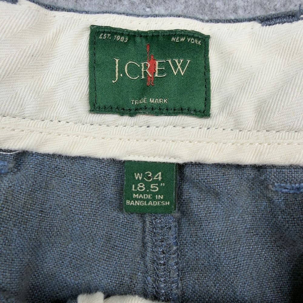 J.Crew Mens 100% Linen 8.5 Inch Inseam Shorts‎ Blue Size 34 - Picture 2 of 5